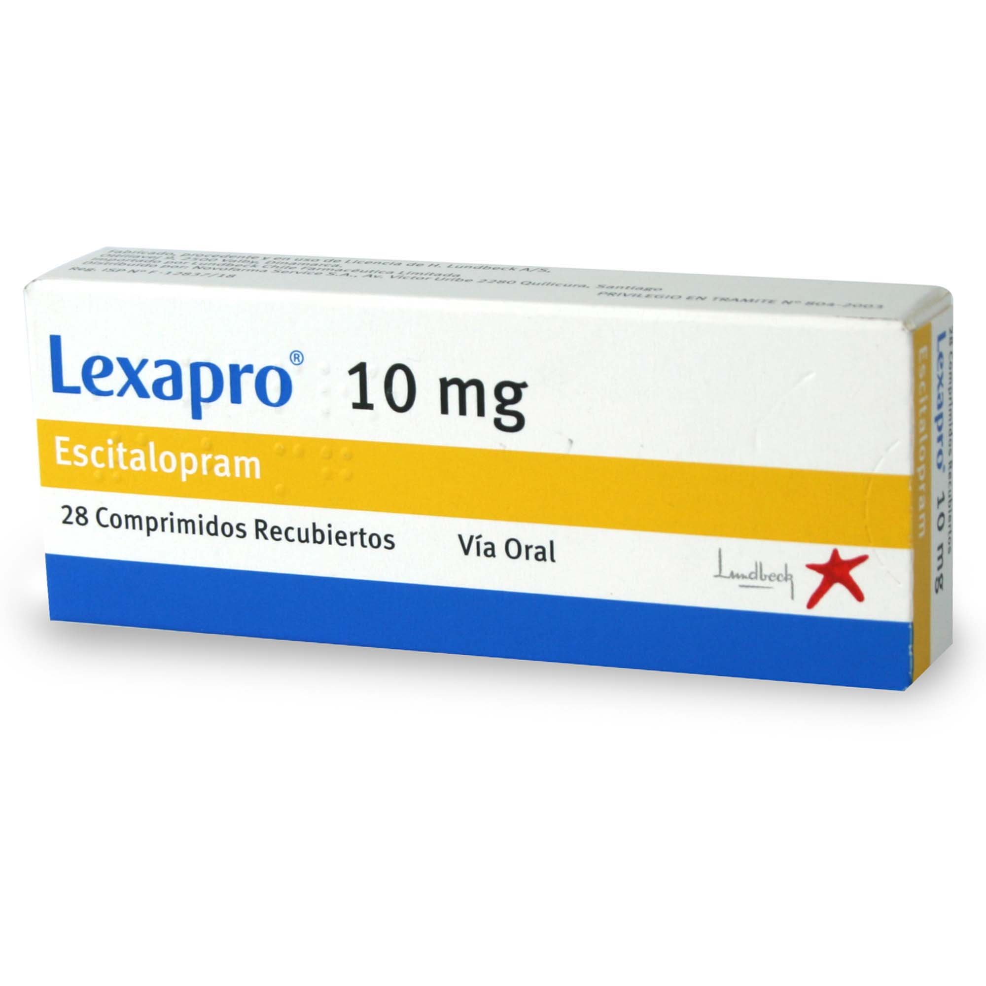 Lexapro 10mg 28 Comprimidos Recubiertos Farmacia Belgochilena