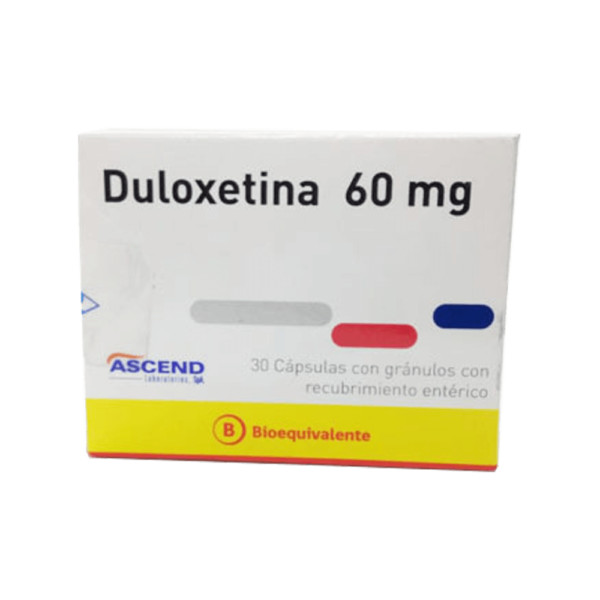 DULOXETINA 60 MG / 30 Capsulas Con Granulos Con Recubrimiento Enterico