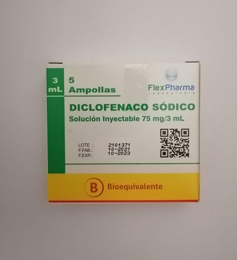 Diclofenaco SÓdico Inyectable 75 Mg 3 Ml 5 Ampollas Farmacia